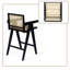 Ensemble de 2 chaises de salle à manger de style Mid-Century moderne en bois avec assise et dossier en rotin tissé-997321162