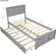 Lit plateforme simple avec lit gigogne gris Space - Construction réglable en bois massif-121022368