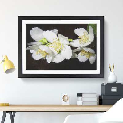 White Jasmine Flowers Painting - Picture Frame Painting Print