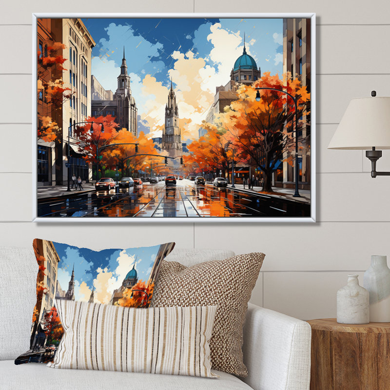 Boston Popart III sur impression sur toile, H 34 po x l 44 po x P 1,5 po, Cadre flottant blanc
