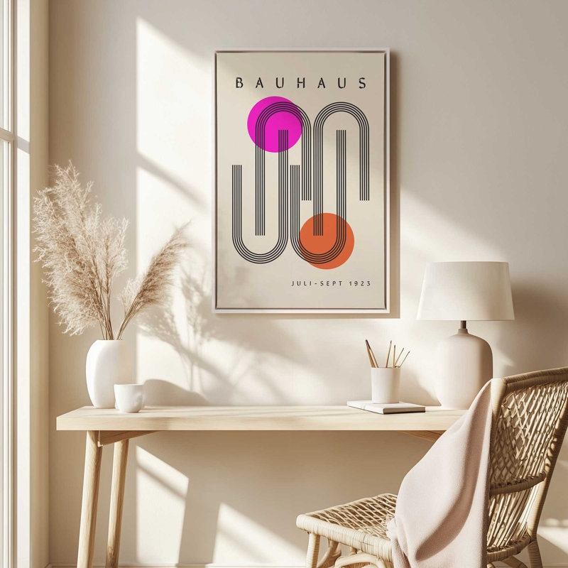 Impression épurée sur toile Bauhaus, H 18,75 po x l 12,75 po, Noir satiné