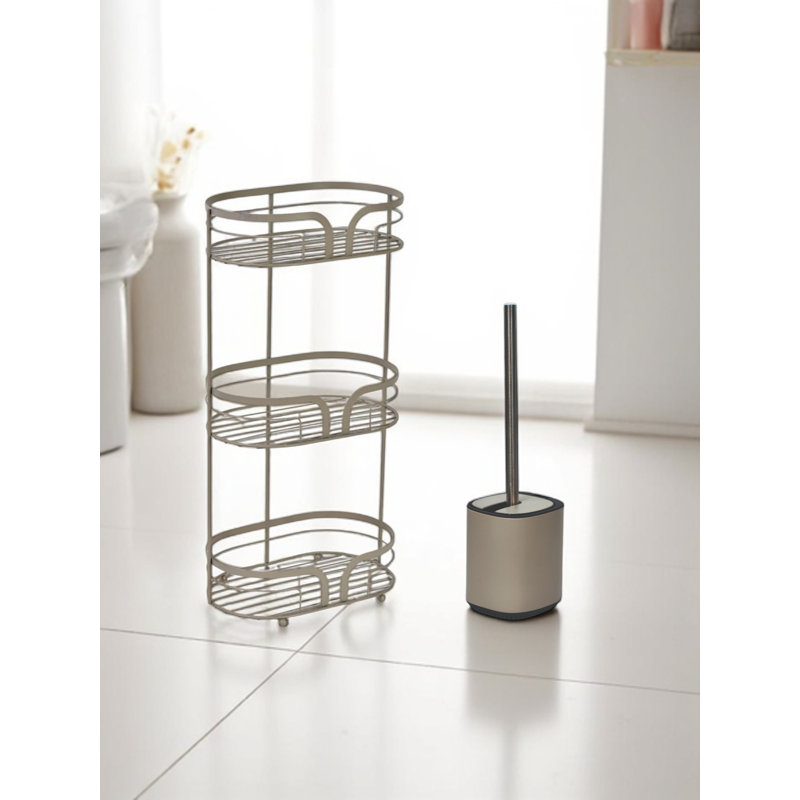 Steel Freestanding Bathroom Shelves, Beige