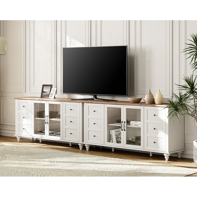 Crédence de rangement l 115,8 po, Blanc