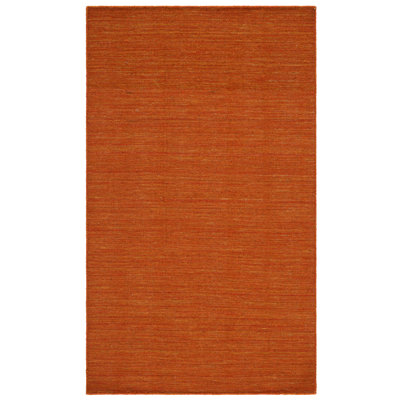 Tapis en laine / coton orange tissé à la main Brandal