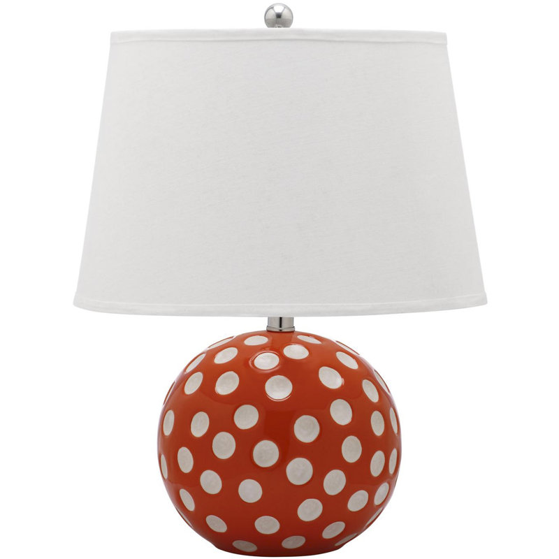Lampe de table 25 po pois dot, Orange / blanc