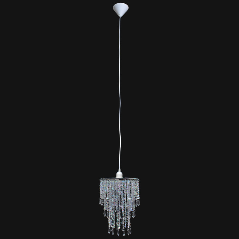 Crystal Pendant Light, 1-Light, Tiered Waterfall, 26 cm x 70 cm