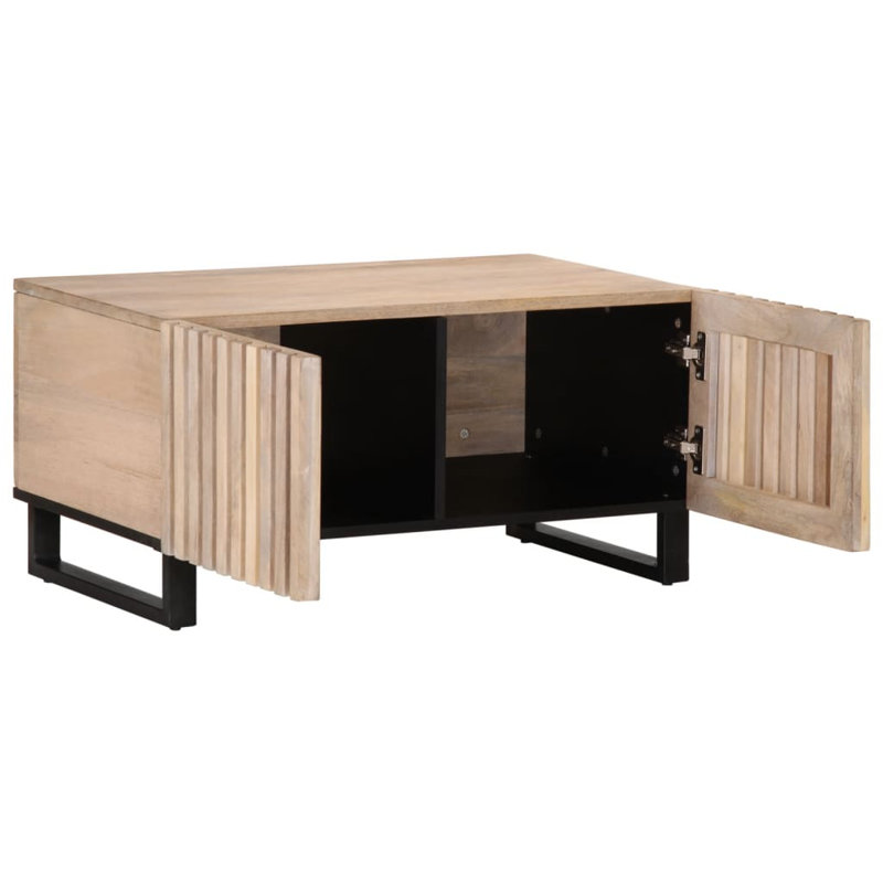 Aley Solid Wood Coffee Table with Storage, White