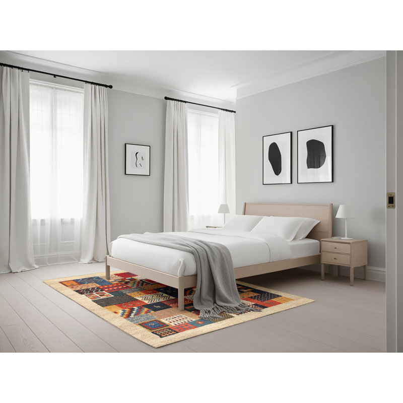 Tapis beige/brun/gris contemporain, Rectangle 5 pi x 7 pi