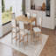 Ensemble de table de salle à manger 7 pièces pour 6 personnes et 1 table de salle à manger rectangulaire en bois pour 6 personnes avec chaises rembourrées pour la salle à manger et la cuisine-872325901