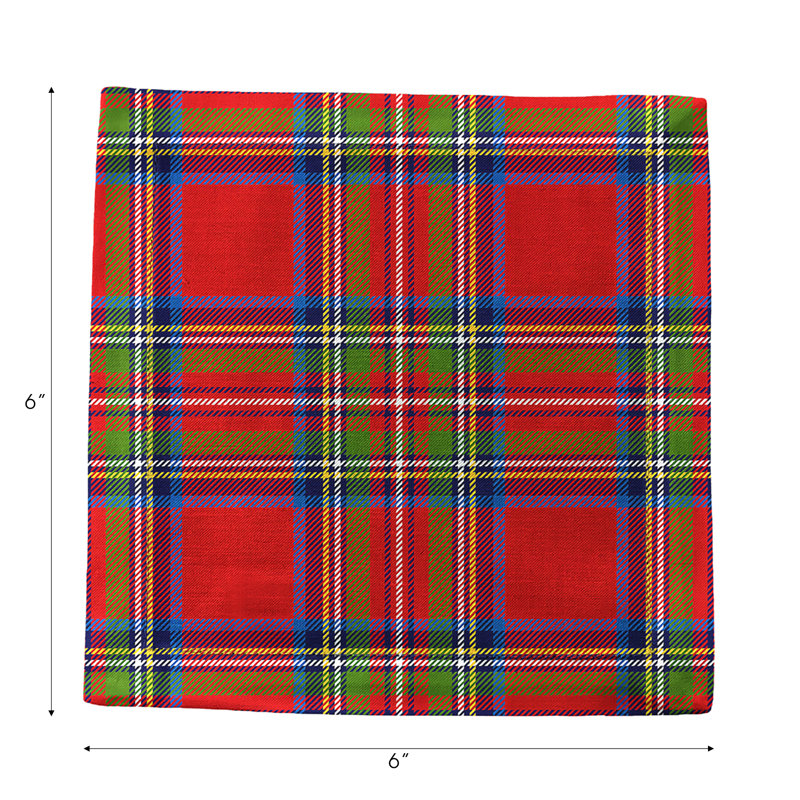 Tartan Cotton Sateen Cocktail Napkins