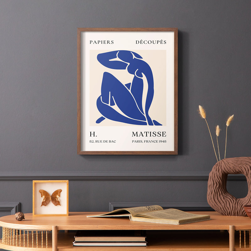 Matisse CLXVII, reproduction encadrée - bois massif, Brun, H 20 po x l 16 po