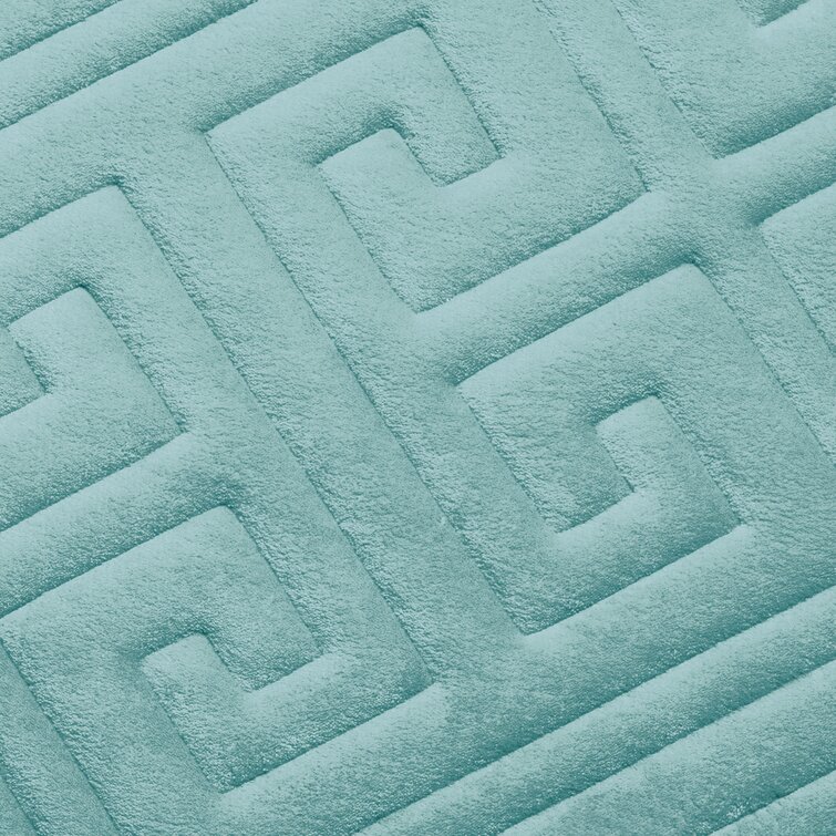 Bilaal Large Premium Micro Plush Rectangle Memory Foam Non-Slip 2 Piece Bath Rug Set (Set of 2) Mercer41 Color: Aqua