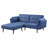 Antonia Blue Adjustable Sofa with Ottoman