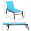 Chaise longue d'extérieur avec roulettes, fauteuil inclinable à cinq positions pour bronzer-425720055