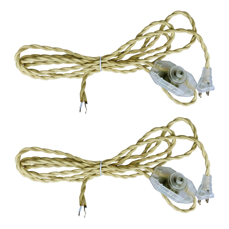 Twisted Fabric Covered Lamp Cord, Off White