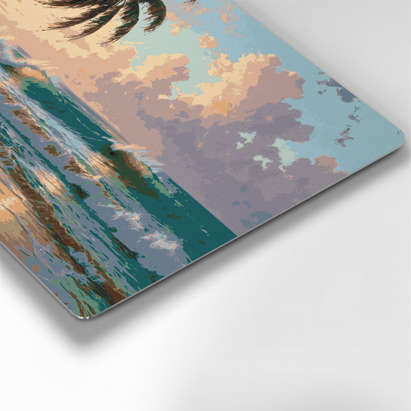 «Hawaiian Beach Scenes», art mural en métal beige