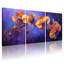 Plantes et fleurs, orchidées vibrantes sur fond mauve, ensemble de 3 impressions sur toile-1571336405