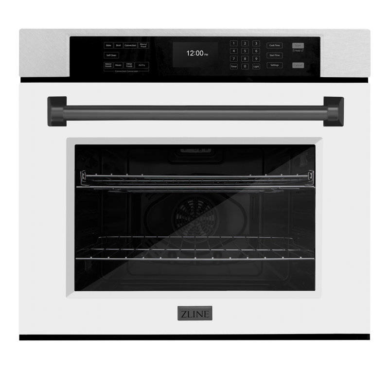 ZLINE 30 in. Autograph Wall Oven w/ Air Fry, Satin & White Matte, Matte Black