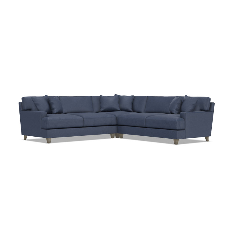 Mila Sectional, Blue Polyester, 33.5" H x 107" W x 107" D, Symmetrical