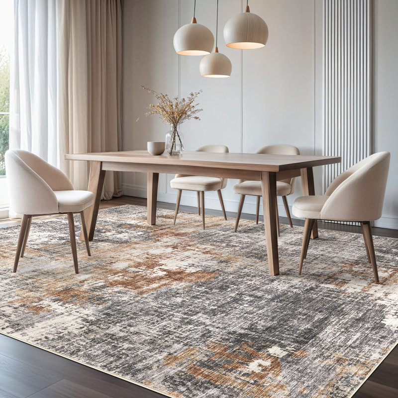  Dagmar Area Rug Living Room Rugs Washable Large Soft Indoor Neutral Modern Abstract Low Pile Rug Carpet for Bedroom Dining Room Farmhouse Home Office