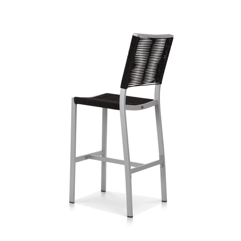 Fiji Outdoor Bar Stool, Kessler Silver, Black