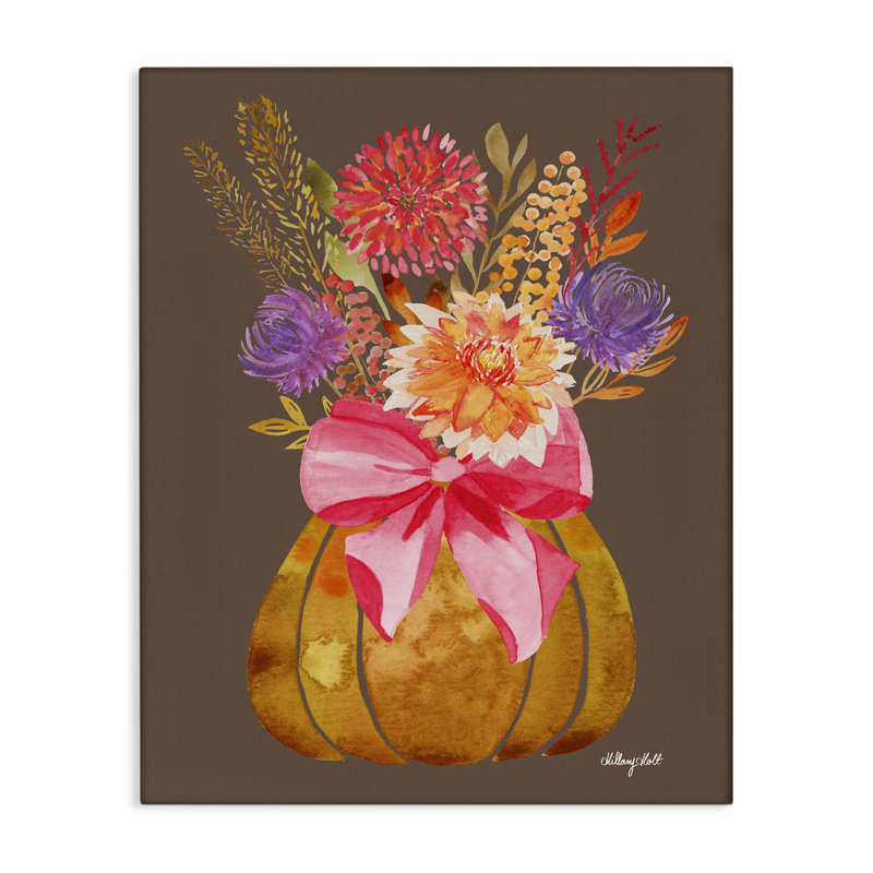 «Rustic Chic Pumpkin Florals Canvas», conception par Hillary Holt, H 30 po x l 24 po
