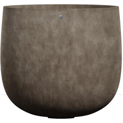 Mondo Large Round Planter - Faux Stone Finish - Fiberglass Indoor/Outdoor and Weather-Resistant Round Planter