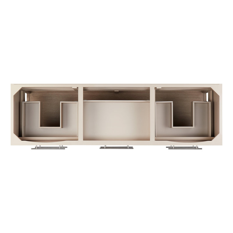 72" Robertson Double Bathroom Vanity Set with Rectangular Undermount Sinks, 8" Widespread, Feathered White Quartz, Black