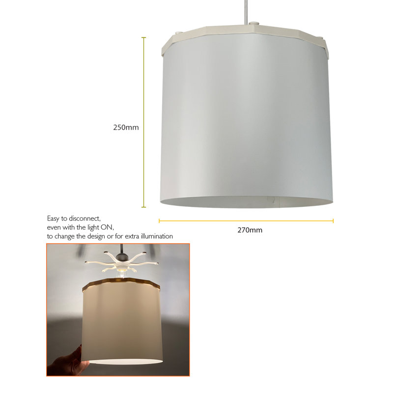Siluety 25cm H Polypropylene Drum Pendant Shade ( Spider ), Blue