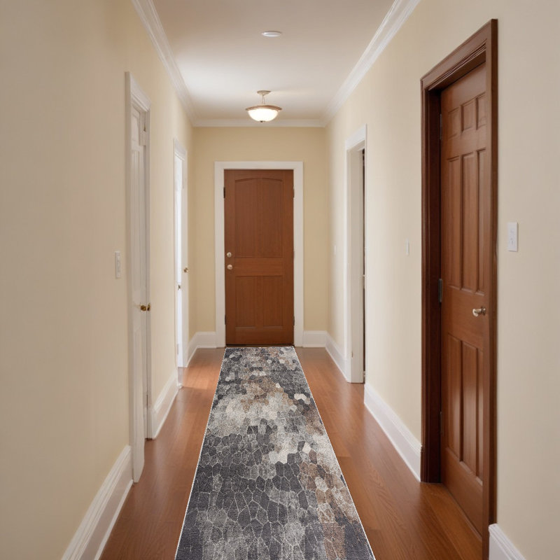 Tapis beige Langner, Tapis de couloir 2 pi x 10 pi