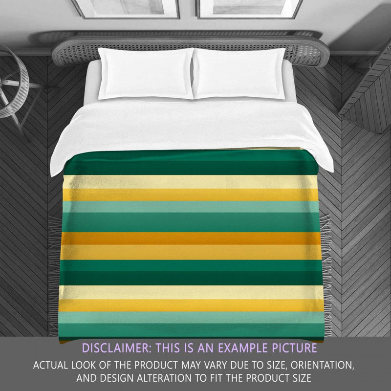 Striped Comforter, Twin Extra Long Comforter, Gold/Green