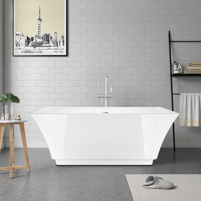 59" x 30" Freestanding Air Acrylic Bathtub