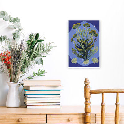 Art contemporain contemporain avec plante et fleur abstraite