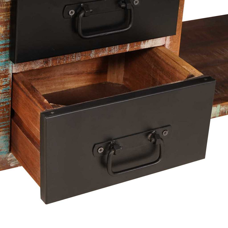 Solid Wood Storage Bench, Multicolour