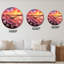 Horloge murale nautique et côtière, coucher de soleil rose foncé et jaune au-dessus de l'océan-1365057590