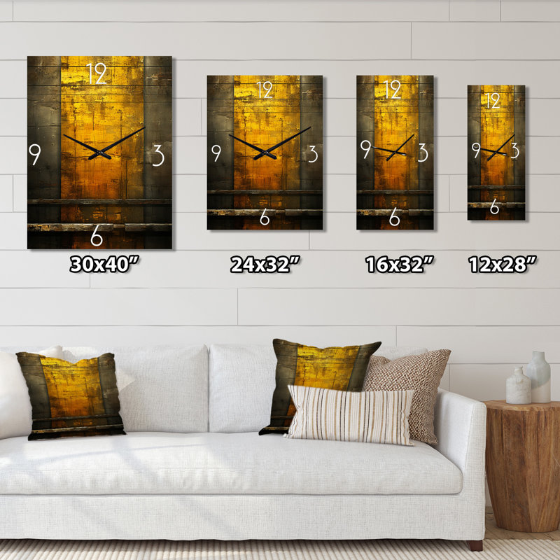 Horloge murale rétro Golden Golden, H 28 po x l 12 po x P 1 po