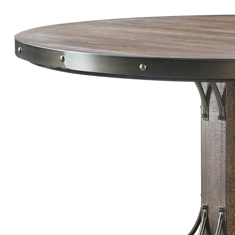 Chemash Round Dining Table in Weathered Cherry
