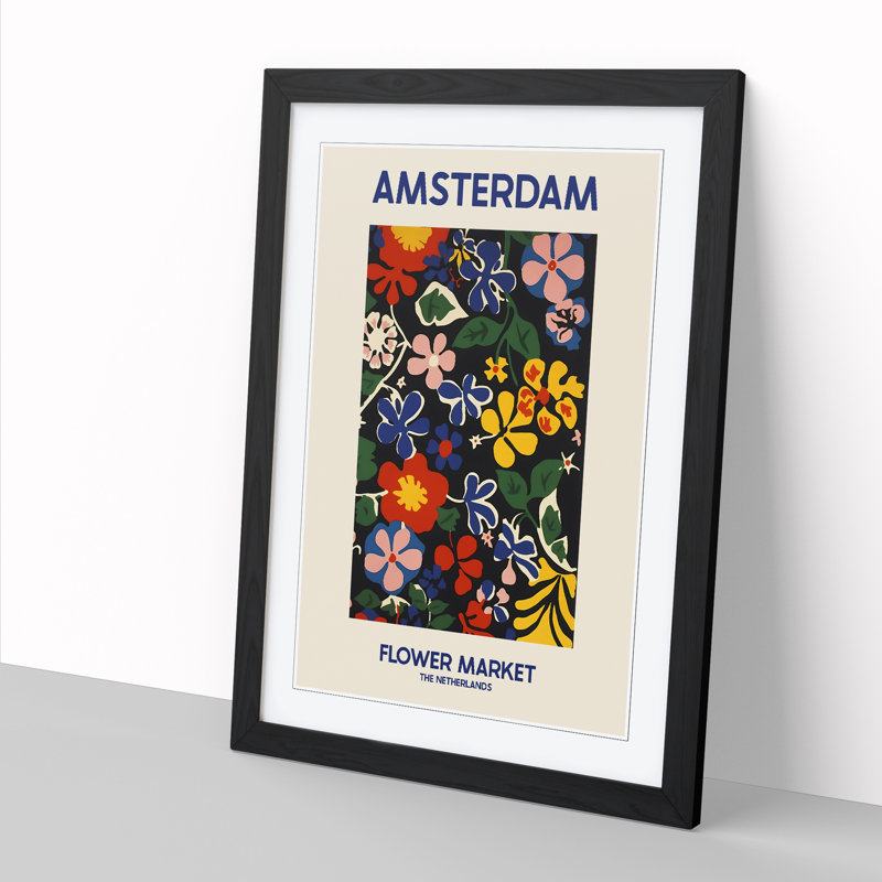 Amsterdam Flower Market Exhibition 9 - Single Picture Frame Print on Wood, 34cm H x 25cm W x 2cm D