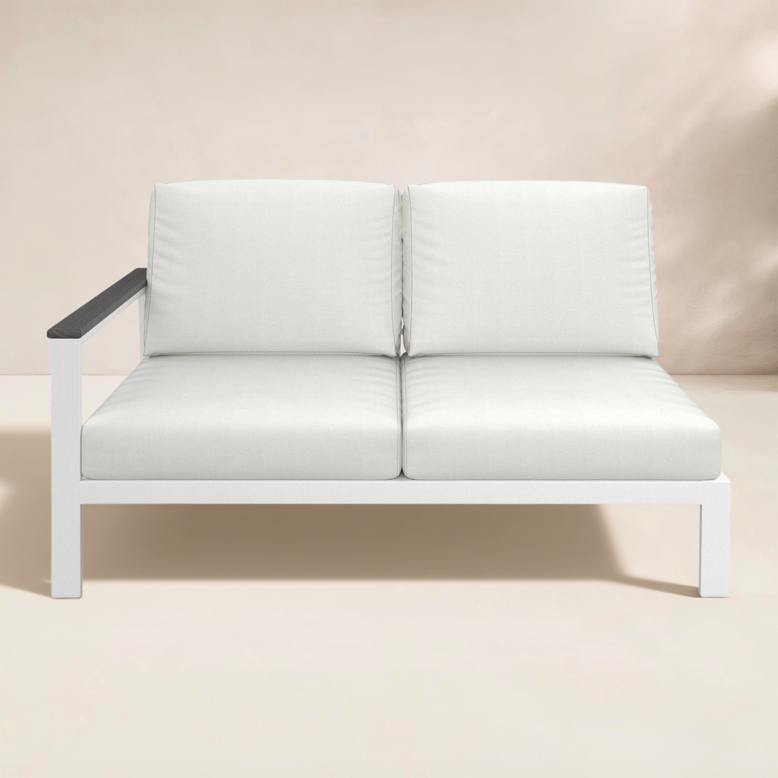 Townsend 55" Sunbrella® Patio Sectional, Left Hand Facing, Canvas White