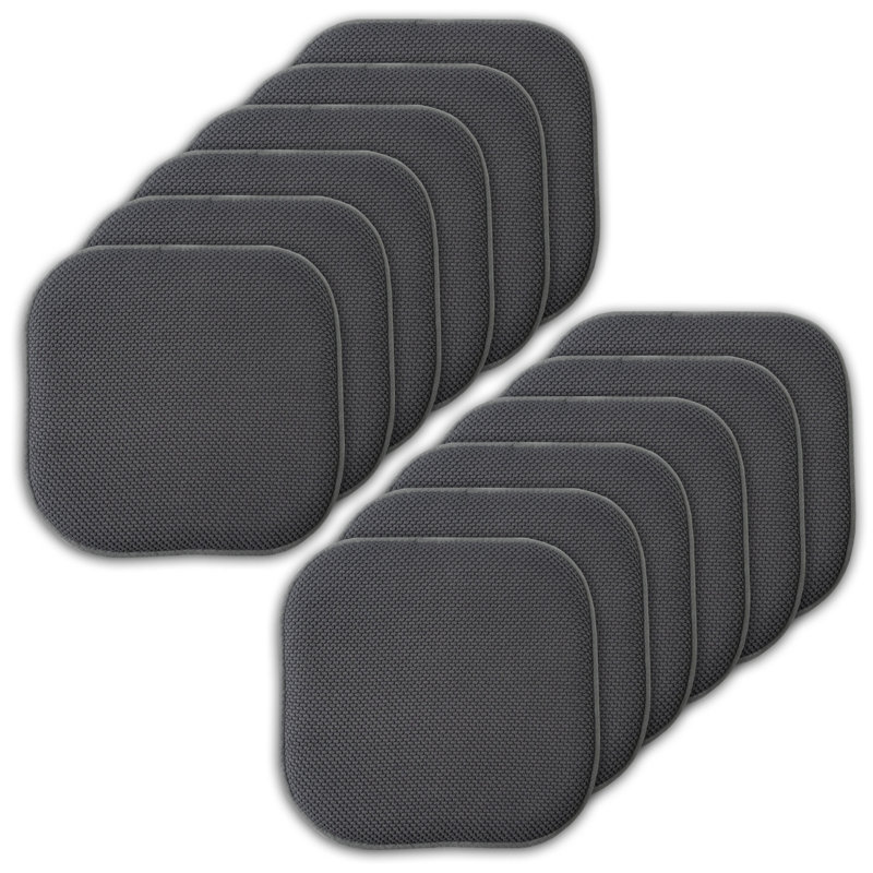Coussins de chaise antidérapants Honeycomb, Gris, Paquet de 12