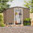 8' x 6' Galvanized Steel Outdoor Storage Shed with Floor and Sliding Door for Garden Tools