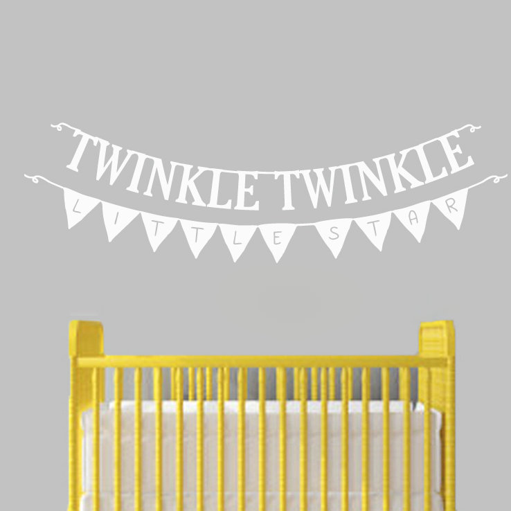 Décalcomanie murale twinkle twinkle little star, Blanc