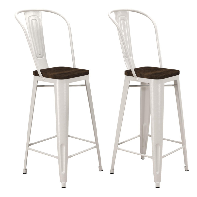 North Andover Bar Stool, White, Bar Stool (29.5” Seat Height)