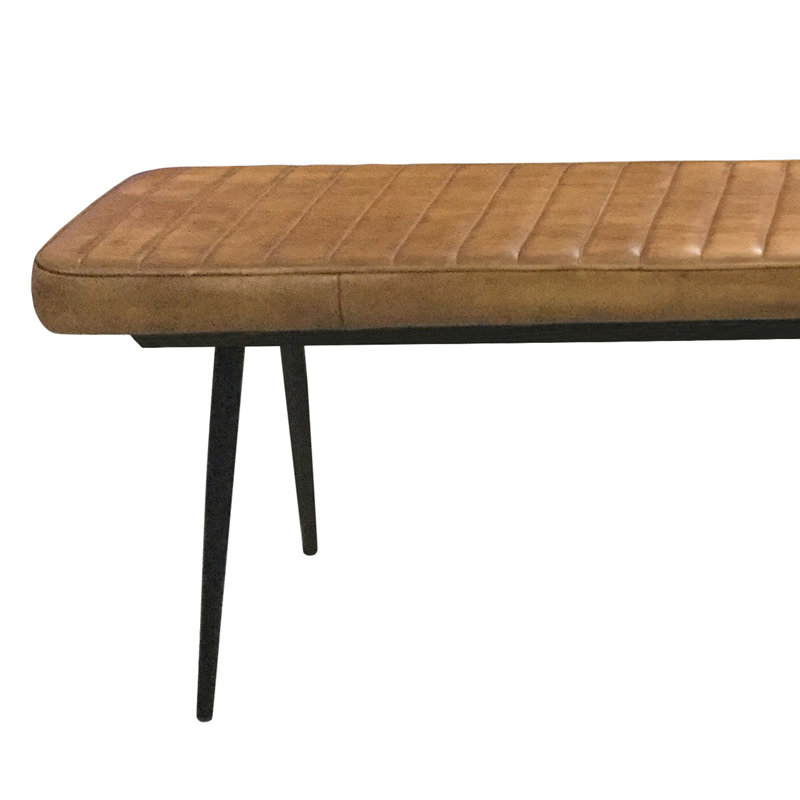Banc en cuir véritable Eloise, Chameau