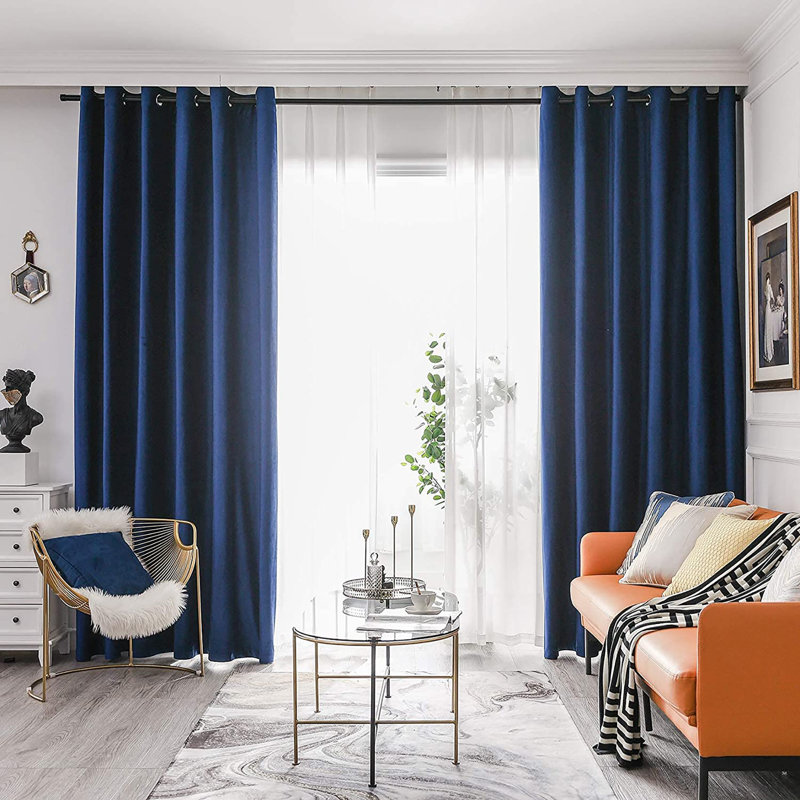 Room Darkening Curtain Pair, 52" W x 84" L, Royal Blue