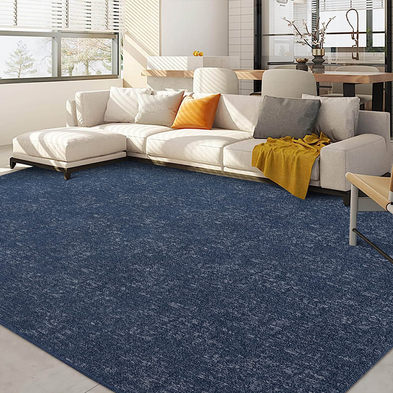 Abrial Washable Chic Soild Color Area Rug with Non-Slip Backing, Rectangle 8' x 10'