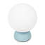 Lampe de table ronde en verre opale avec base en résine bleue-130070734