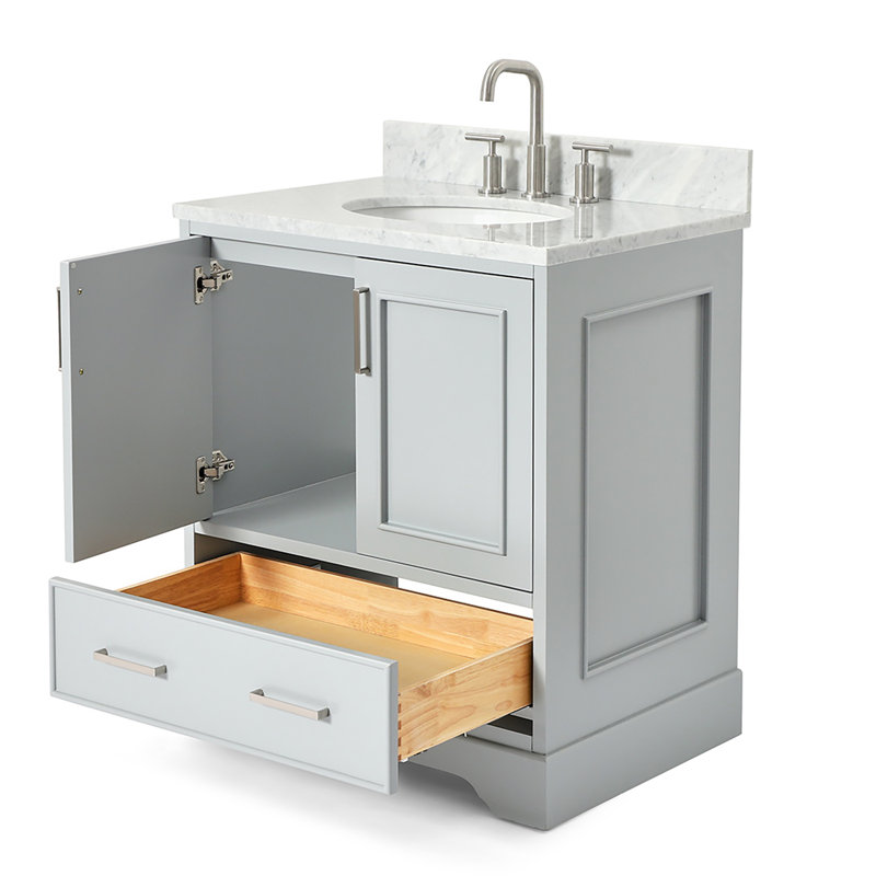 Meuble-lavabo simple avec plateau Abshire 31, Gris