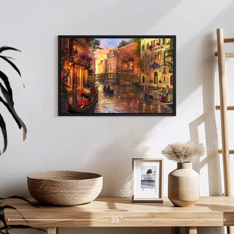 Hannes Romantic Sunset In Venice, 13" H x 19" W