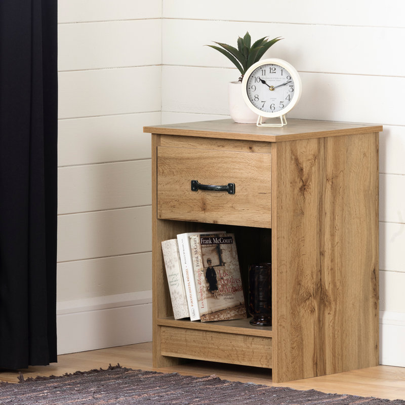 Tassio 1 Drawer Nightstand, Nordik Oak